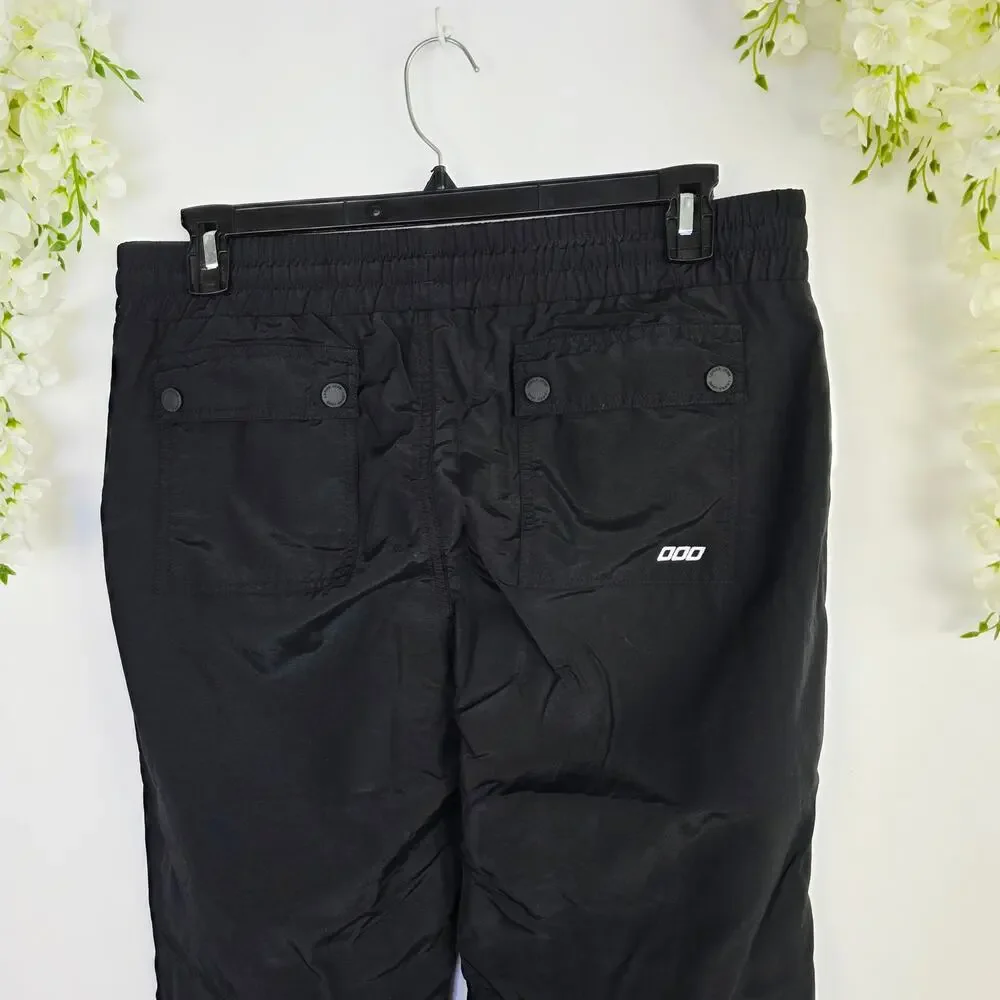 Lorna Jane Track Pants Large Black Drawstring Athletic Athleisure Y2K Gorpcore